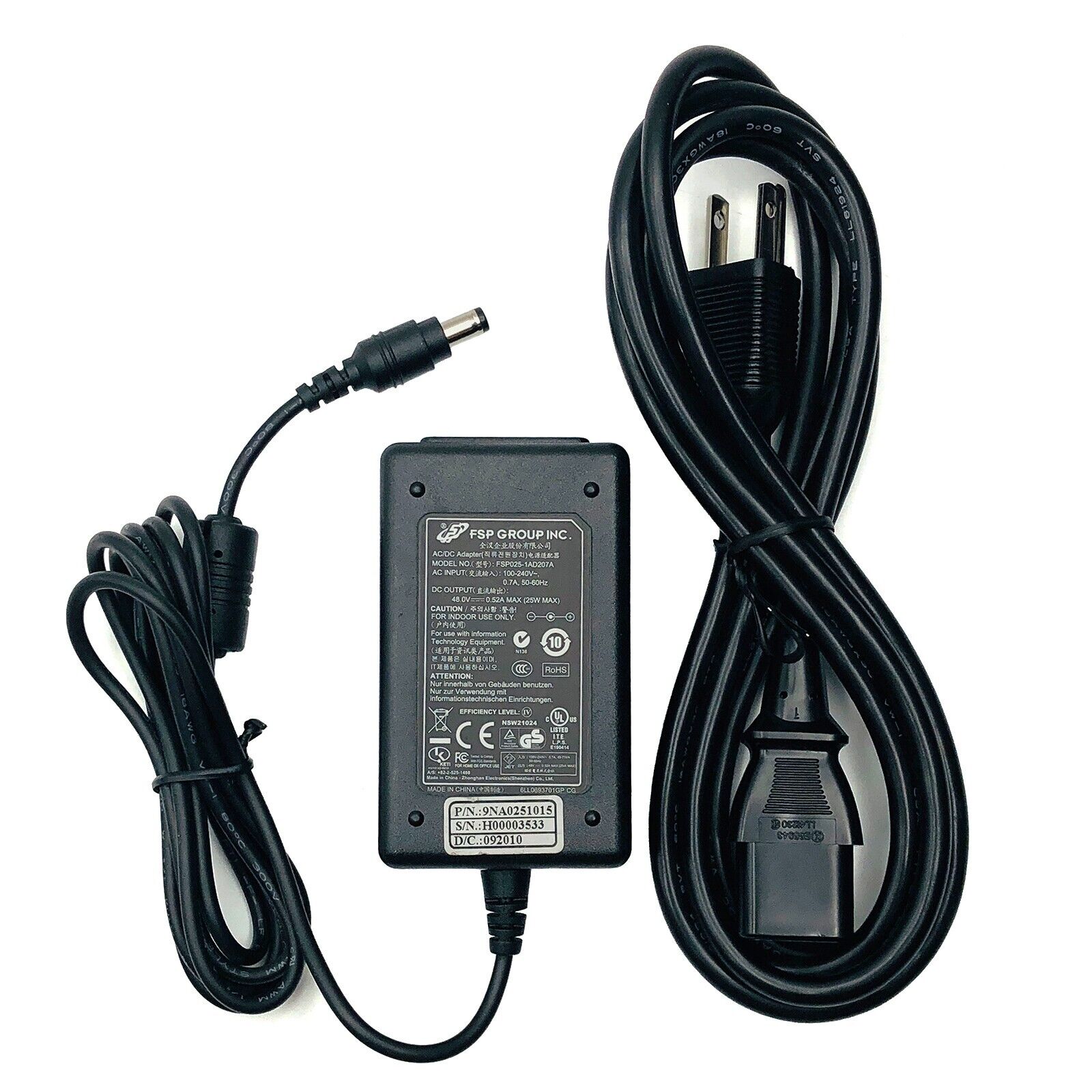 *Brand NEW*Genuine FSP FSP025-1AD207A 48V 0.52A 25W AC/DC Adapter Power Supply